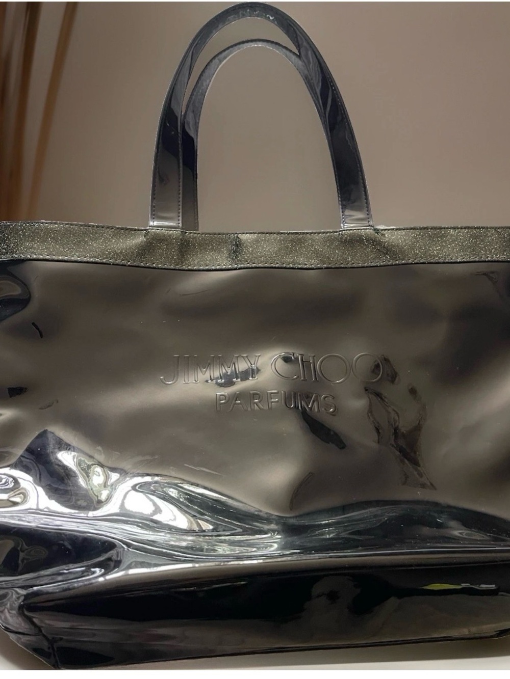 Jimmy Choo Metallic Black Patent Tote